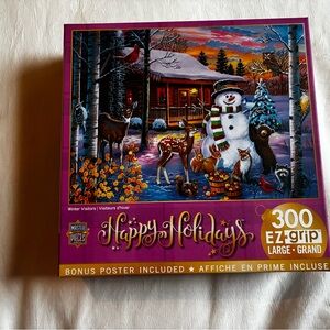 Winter Scene Puzzle with Snowman